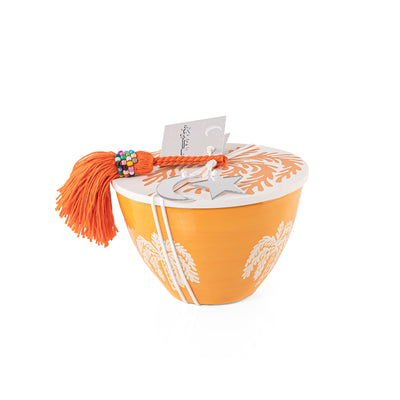 Round Ceramic Gargee'an Jar with  Palm Tree Pattern