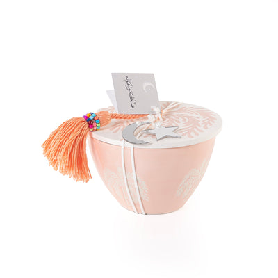 Round Ceramic Gargee'an Jar with  Palm Tree Pattern