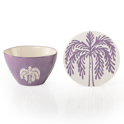 Round Ceramic Gargee'an Jar with  Palm Tree Pattern