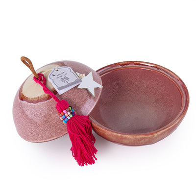 Ceramic Gergean Box With Cover - Dark Pink