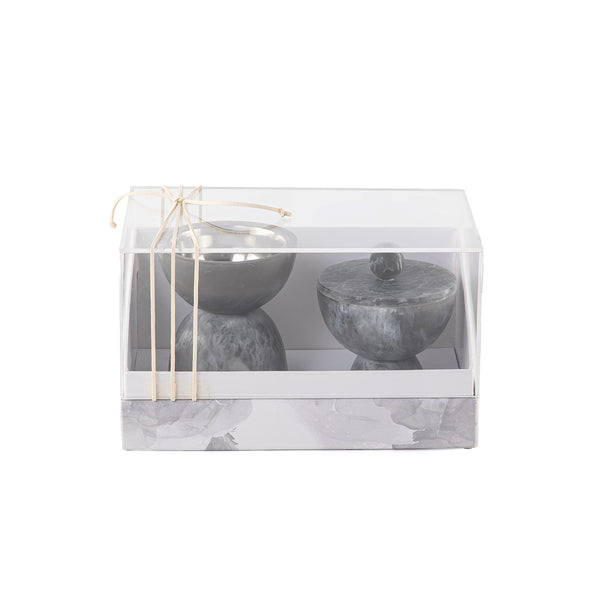 طقم مبخر من الراتنج مع بوكس هدايا اكريليك