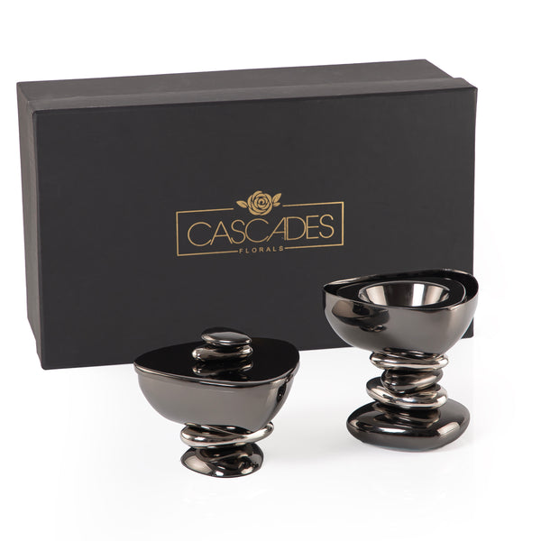 Metal Mabkhara Set with Stone  Pattern Incense Box and Gift Box
