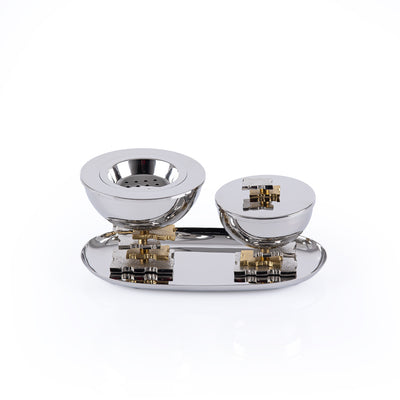 Luxury Metal Mabkhar Set of 3 pcs - Silver & Gold