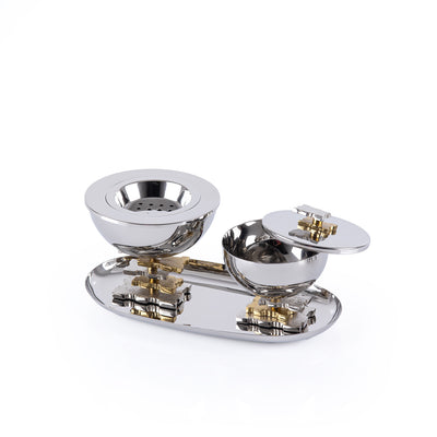 Luxury Metal Mabkhar Set of 3 pcs - Silver & Gold