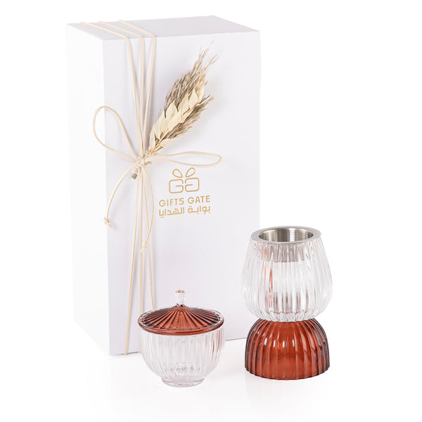 Crystal mabkhar set - brown
