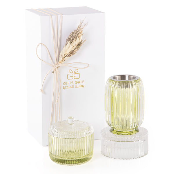 Crystal mabkhar set - green
