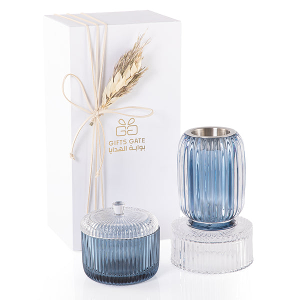 Crystal mabkhar set - blue