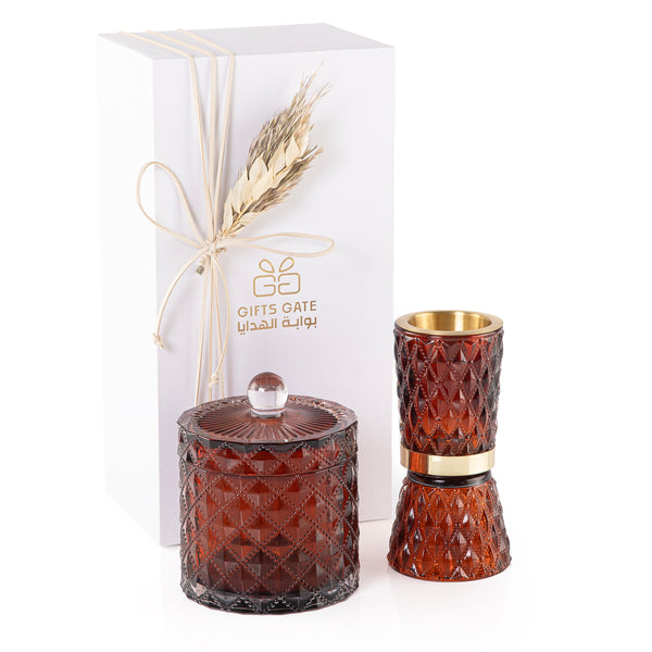 Crystal mabkhar set - brown