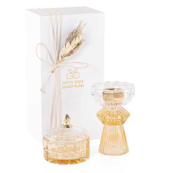 Crystal mabkhar set - yellow