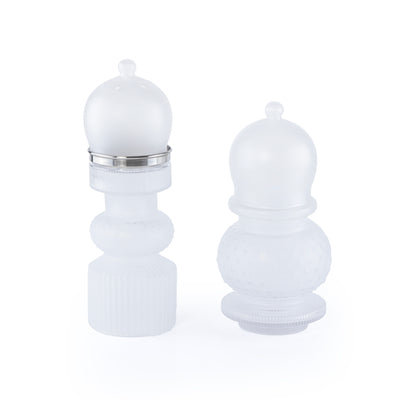 طقم مبخر زجاجي 2 قطعة صغير – أبيض