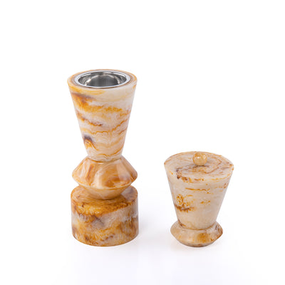 طقم مبخر أنيق من الراتنج مكون من قطعتين - عنبر