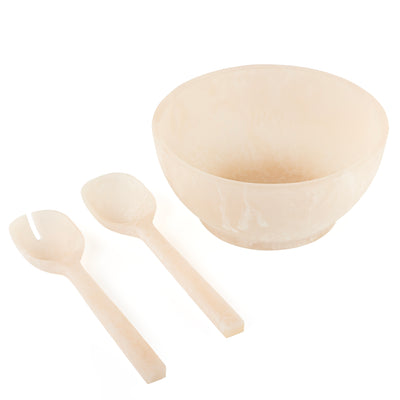 Resin Serving Set with Bowl and Two Spoons