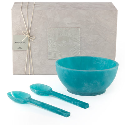 Resin Serving Set with Bowl and Two Spoons