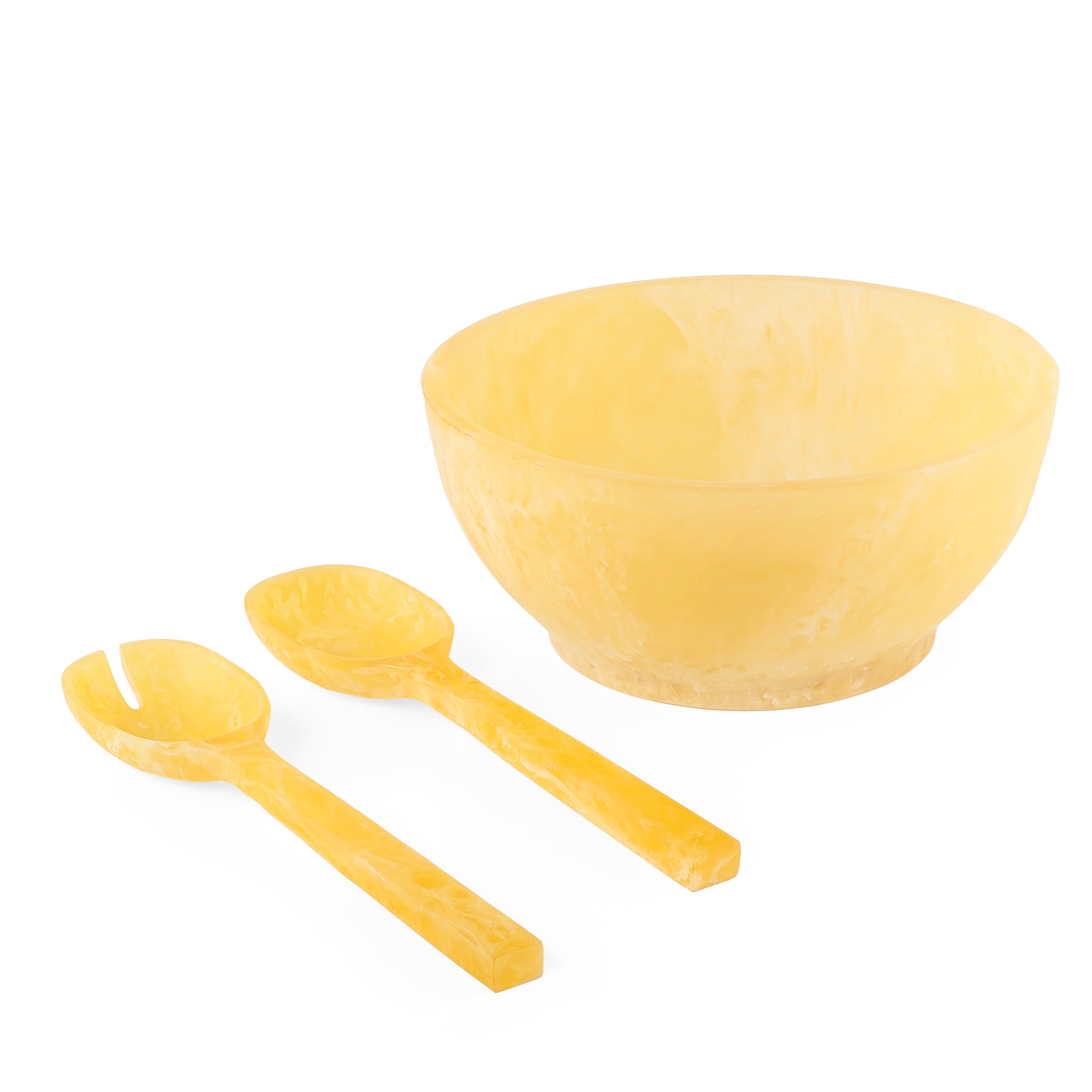 Resin Serving Set with Bowl and Two Spoons