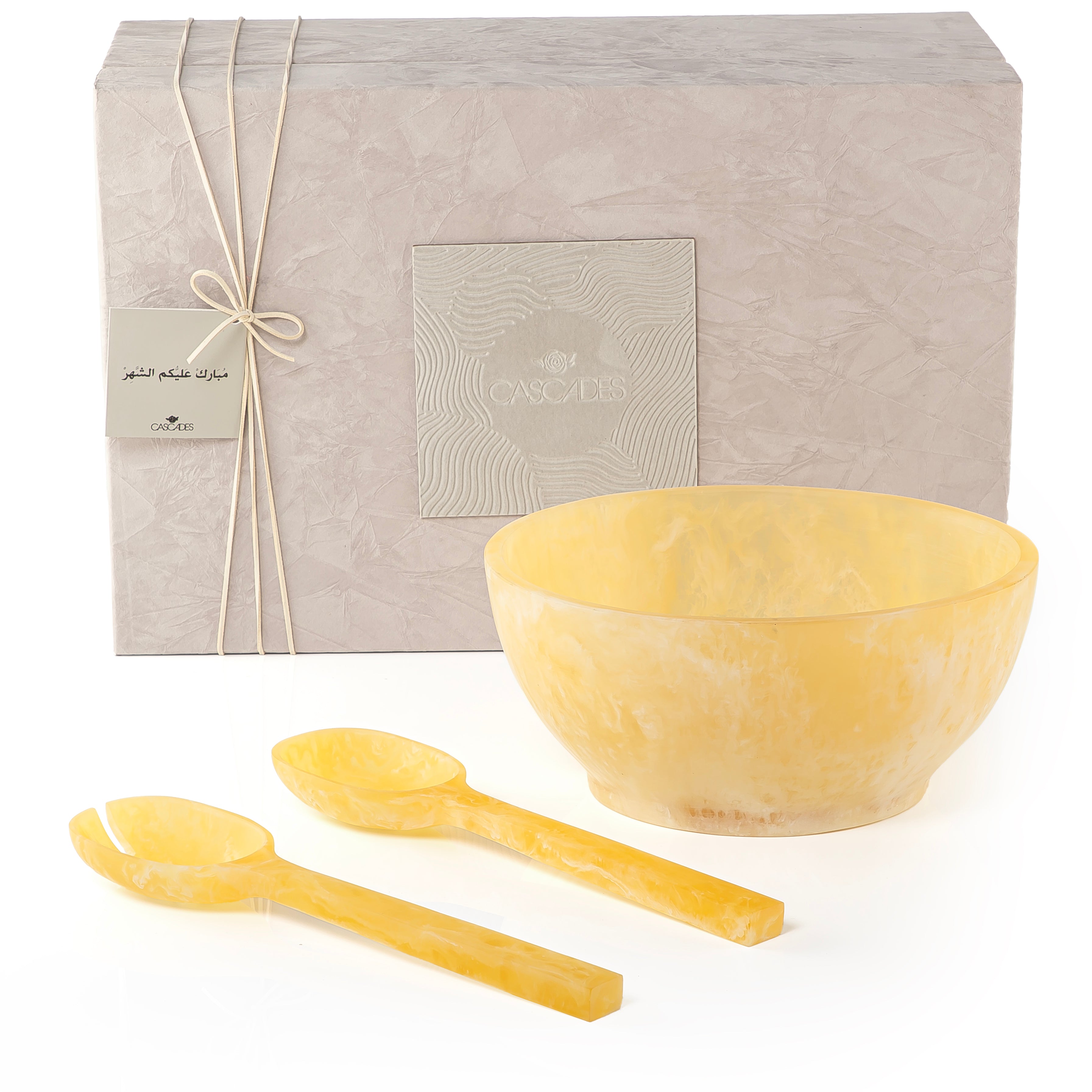 Resin Serving Set with Bowl and Two Spoons