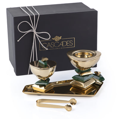 Luxury Metal Mabkhar Set of 4 pcs with Gift Box - Gold