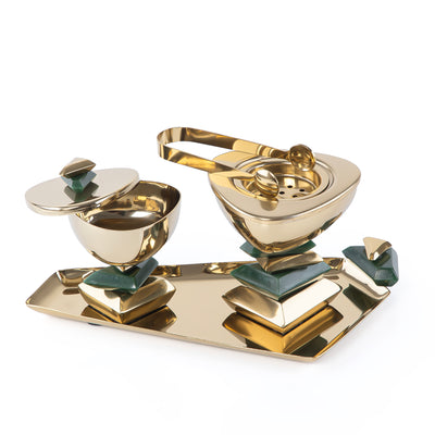 Luxury Metal Mabkhar Set of 4 pcs with Gift Box - Gold