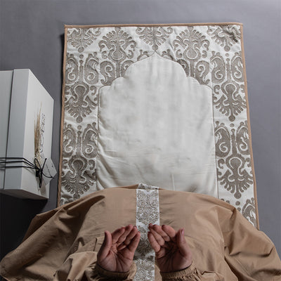Cotton Prayer Set with Dress and Rectangular Prayer Mat in Gift Box