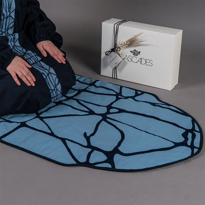 Cotton Prayer Set with Dress and Oval-Shaped  Prayer Mat in Gift Box