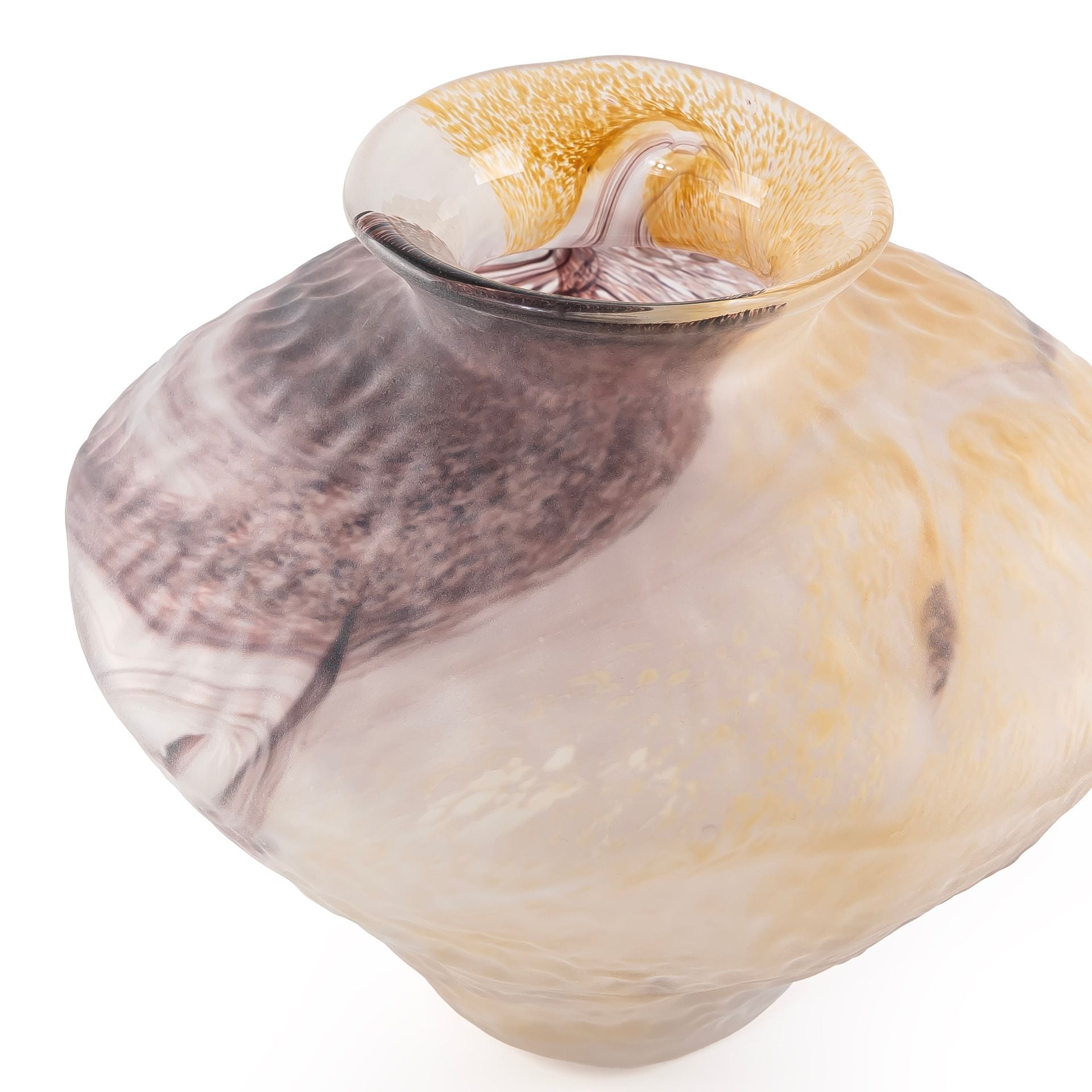 Elegant marble-look glass vase - small