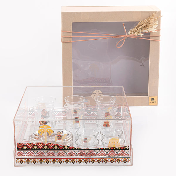 Sado Design Acrylic Box with Tea & Coffee Cups in Gift Box