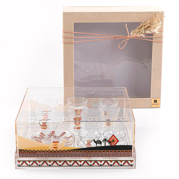 Sado Design Acrylic Box with Tea & Coffee Cups in Gift Box