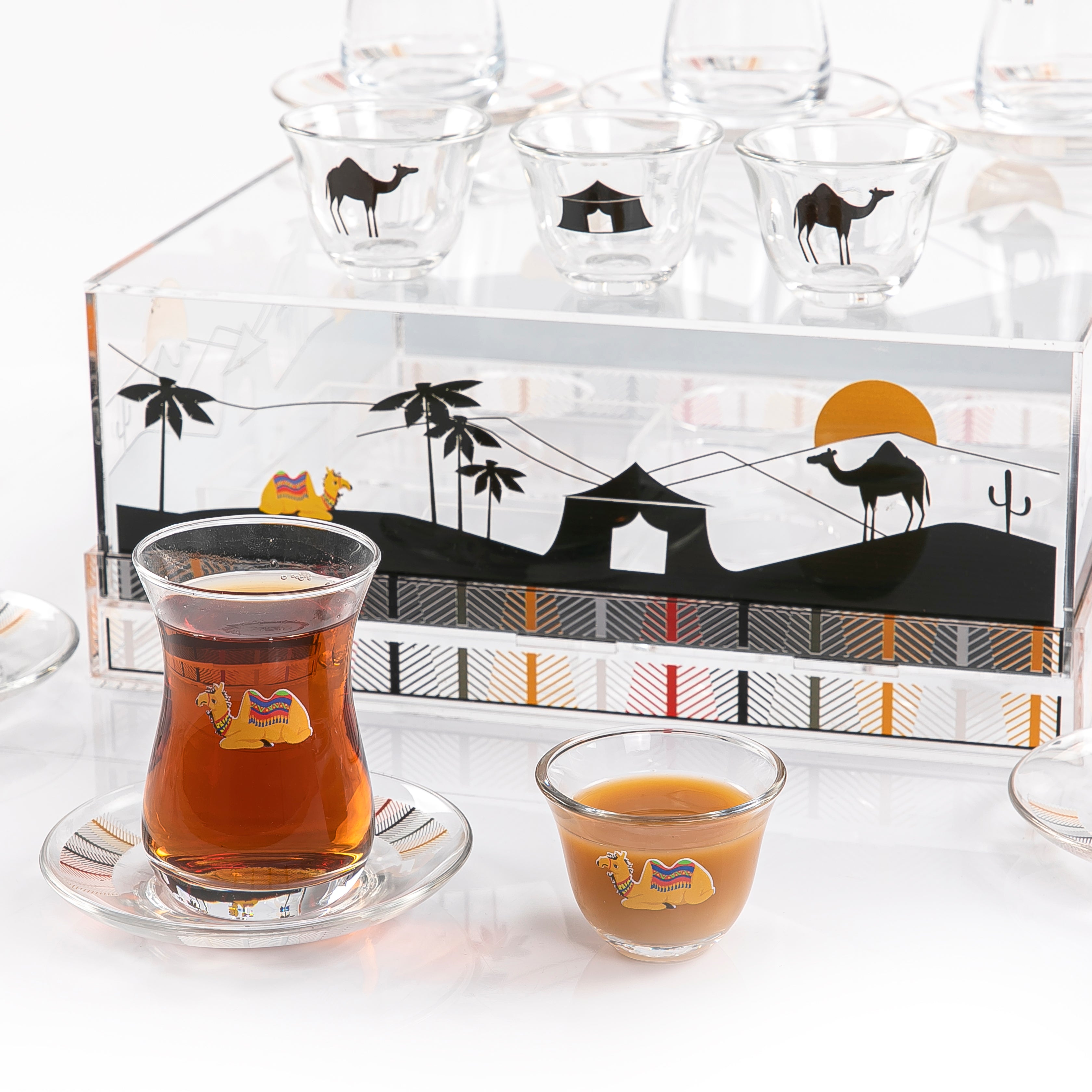 Sado Design Acrylic Box with Tea & Coffee Cups in Gift Box