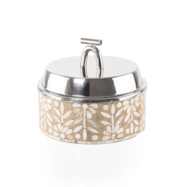 حافظ حرارة الطعام من الصدف و الإستانلس ستيل حجم صغير - بيج