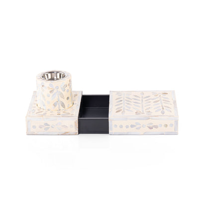 Set of Mother of Pearl Mabkhara  and Incense Box