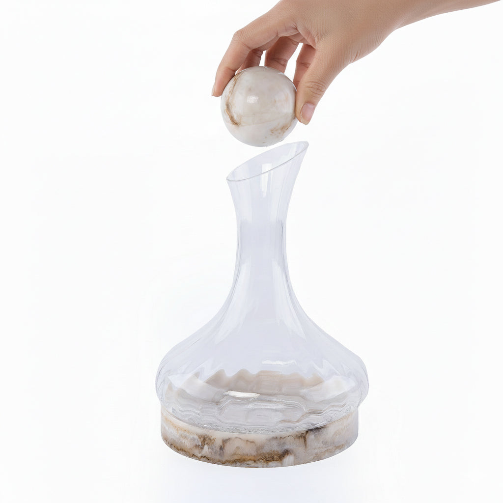1.8L Glass & Resin Jar - Beige