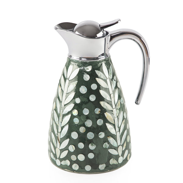 ترمس من الصدف سعة 1.5 لتر حافظ للحرارة - أخضر