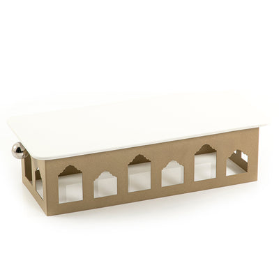 Rectangular Ceramic Dish with Arabic Arch Metal Base - Large