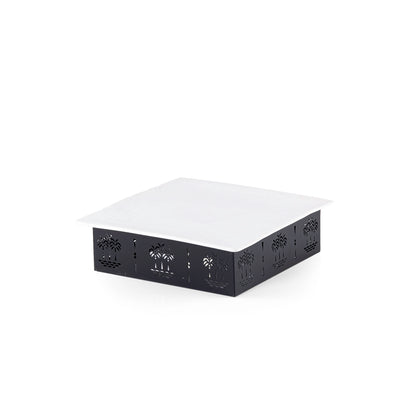 Square Ceramic Dish with Metal Base
 Palm Design- Small