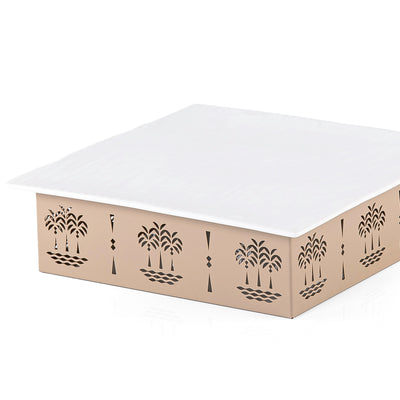 Square Ceramic Dish with Metal Base
 Palm Design- Small