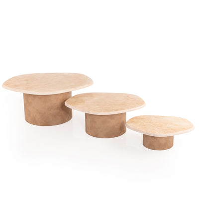 طقم استاند رخام بقاعدة جلدية مزخرفة