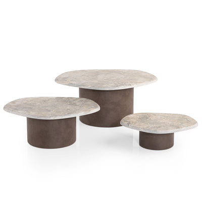 طقم استاند رخام بقاعدة جلدية مزخرفة