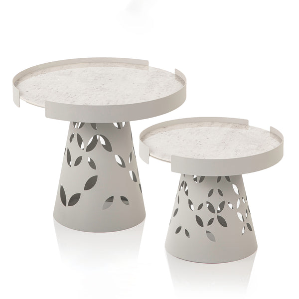 Set of Metal Stands with Openwork Base and Leaf Patterns