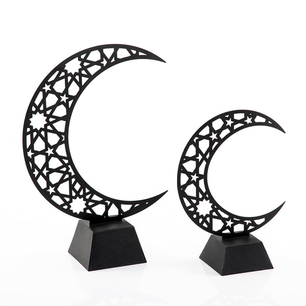 Set Of Crescent-Shaped Metal Stands With Marble Base