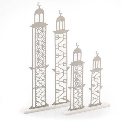 Set Of Elegant Marble Stands for Ramadan