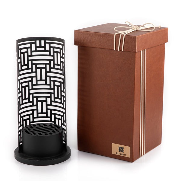 Decorative Metal Mabkhara with Cylindrical Design and Gift Box