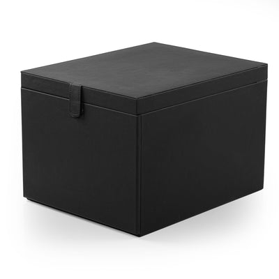 Leather Coffee Machine Box with Multi-Section Drawers