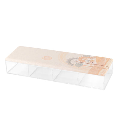 Rectangular Acrylic Box with Compartments and a Decorated Linen Lid - Large