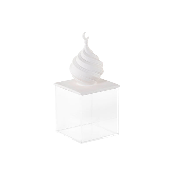 Acrylic Box with Spinning Ceramic Lid and Crescent - Small