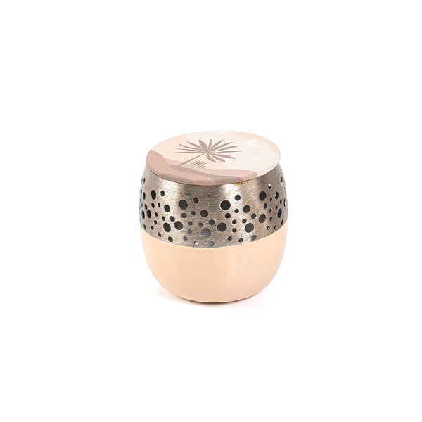 Round Metal Box with Decorative Lid