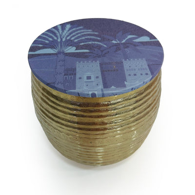 Metal bowl with printed cover