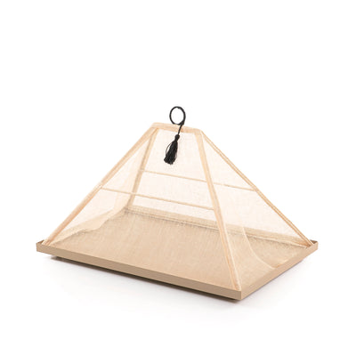 Metal Tray with Linen Pyramid Cover - Large