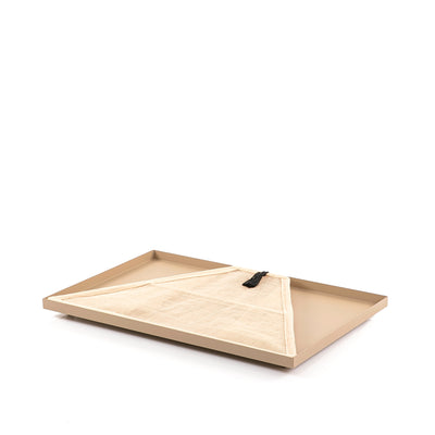 Medium Metal Tray with Foldable Pyramid Linen Cover