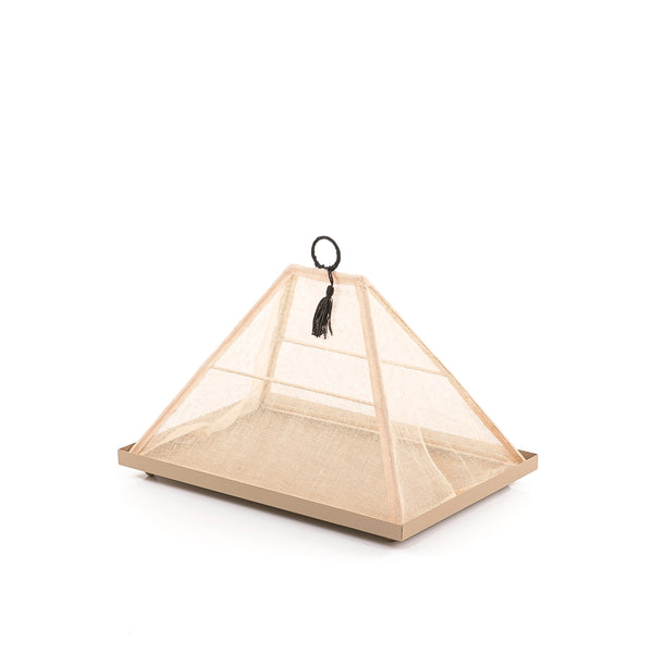 Small Foldable Rattan Cover With Metal Tray