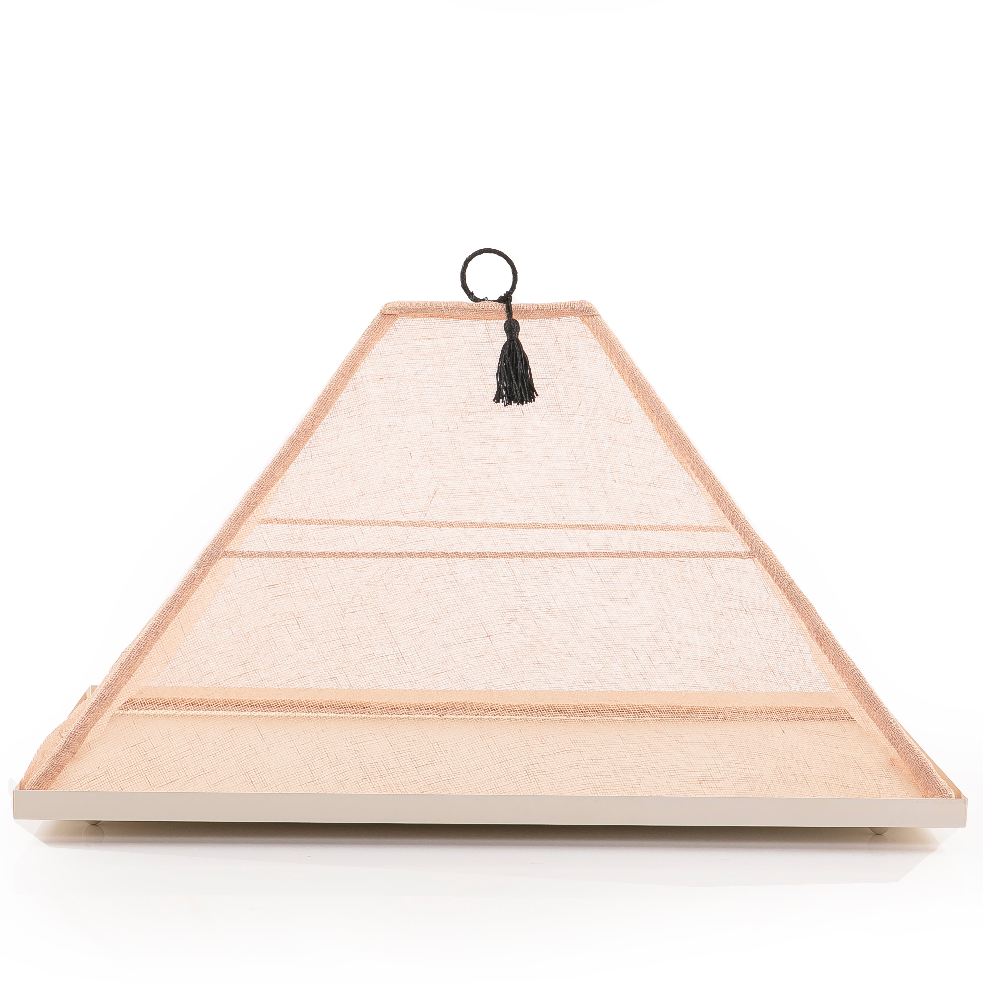 Metal Tray with Linen Pyramid Cover - Large