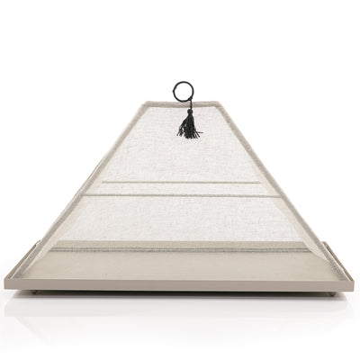 Metal Tray with Linen Pyramid Cover - Large